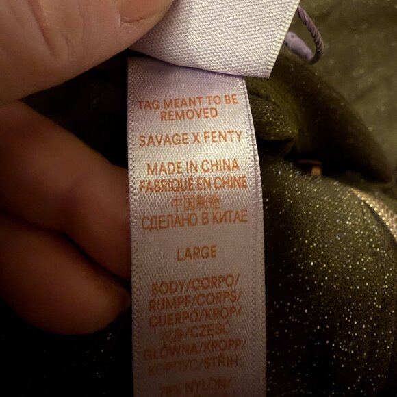 NWOT Savage X Fenty "sleep & shine" sparkly hooded zip front Sleepsuit Sze Large - Picture 7 of 9
